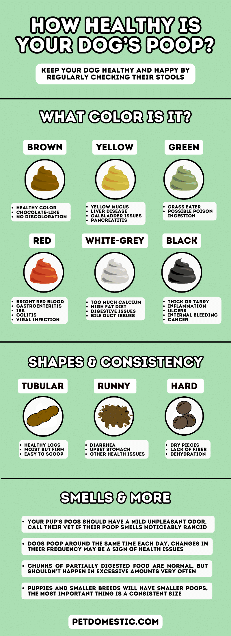 A chart showing the many different kinds of dog poop you may come across.